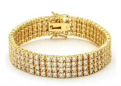 Gold Plated CZ Studded Womens Bracelet
